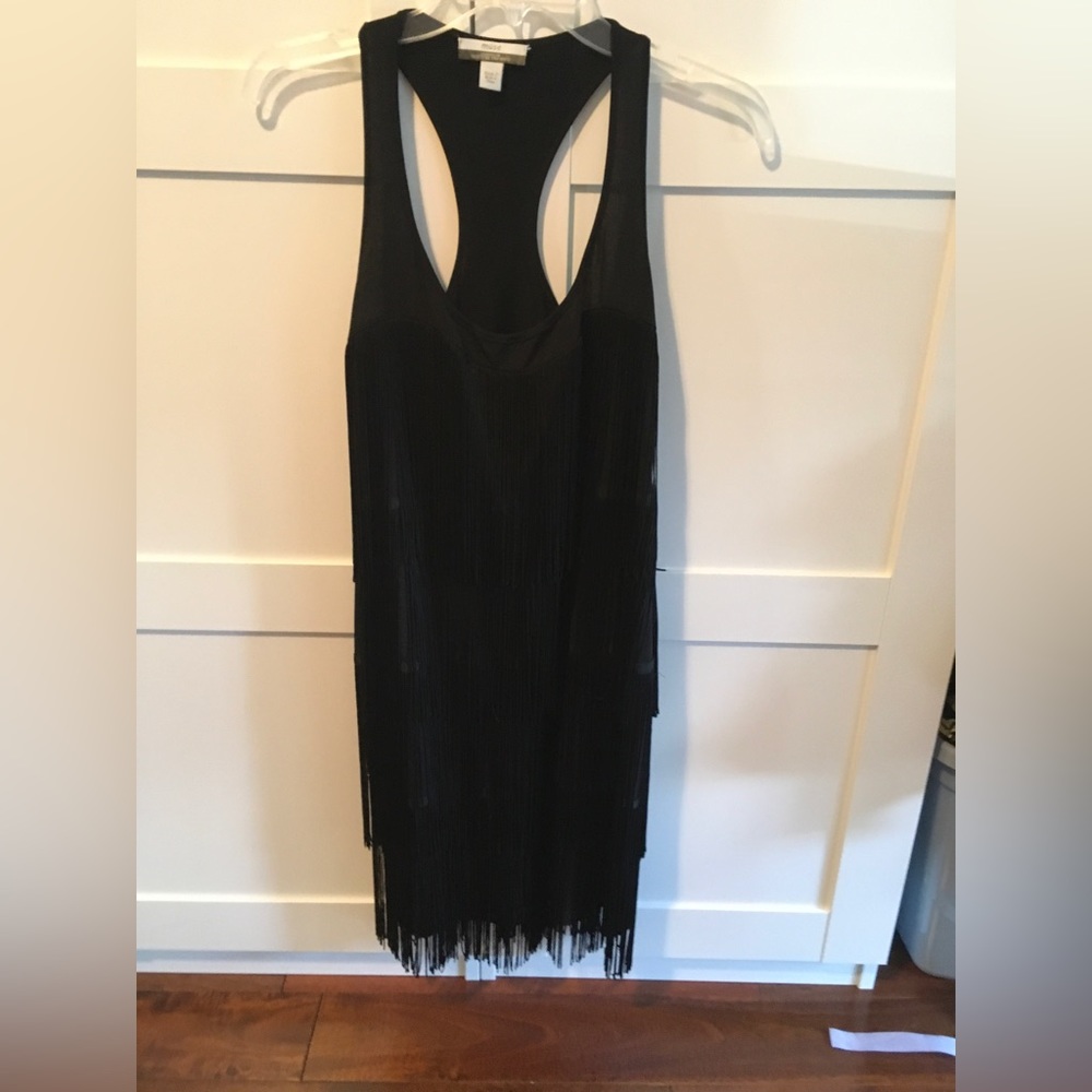 Boston Proper Black Fringe Dresss